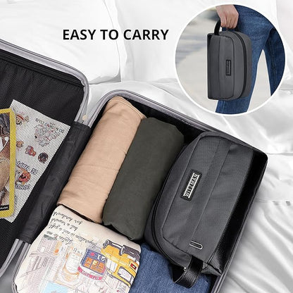 WITZMAN Toiletry Bag for Men Women Lightweight Hanging Travel Bathroom Bag Water-resistant Dopp Kit Shaving Bag Cosmetic bag （B692 Silvery Grey）