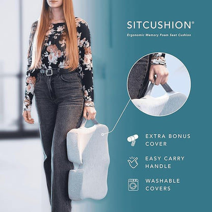 X Large Seat Cushions for Office Chairs, Car & Truck. Gaming Chair Seat Cushion and Sciatica Pain Relief Pillow for Back Pain. Orthopedic Coccyx Cushion for Tailbone Pain Relief (Original Black)