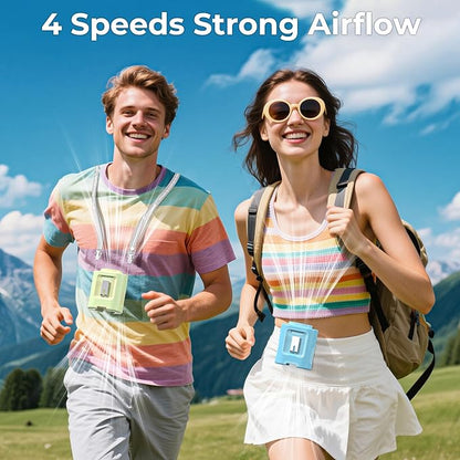 AMACOOL Mini Portable Waist Fan Clip on, 13000RPM 4-Speeds Personal Neck Fans, Up to 24H Battery Life, Rechargeable Wearable Shirt Belt Fan for Outdoor Work Jobsite Travel Camping, Gifts for Men