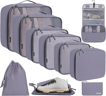BAGAIL 6 Set/8 Set/10 Set Packing Cubes Various Sizes Packing Organizer for Travel Accessories Luggage Carry On Suitcase