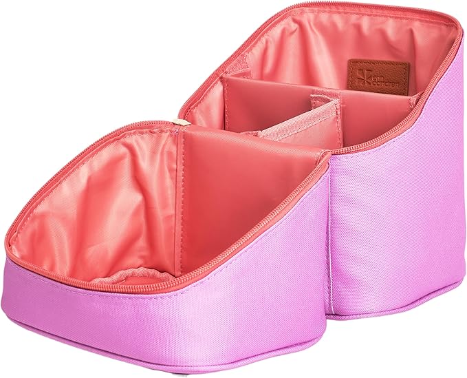 Erin Condren Tall Organizer Case, Stylish Orchid Multi-Purpose Travel Case, Removable Dividers and Sturdy Vegan Leather Handle, Carry Toiletries, Makeup, Jewelry and More