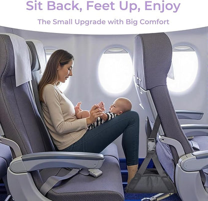 Babenest 2pcs Warmth Airplane Foot Hammock, Foldable Leg Rest Support with Adjustment Nylon Strap and Thicken Bottom, Portable Flight Footrest Holder in Air Travel, Office & Car (Winter)