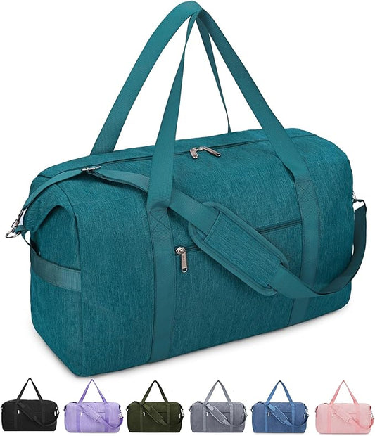 Narwey Carry on Bag 22x14x9 Airlines Approved Travel Duffel Bag Duffle Bag with Wet Pocket Overnight for Women and Men 40L (Teal)
