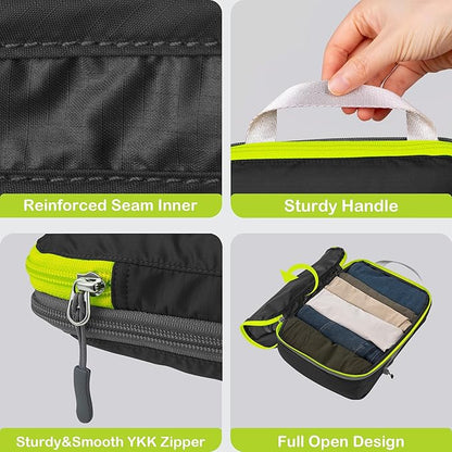 Cipway Compression Packing Cubes, Ultralight Luggage Organizer Bags with Laundry Bags and Clear Toiletries Bag, Travel Essentials for Carry on Suitcase (6 Piece,Black)