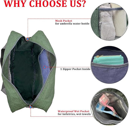 For Spirit Airlines Personal Item Bag 18x14x8 with Wet Pocket Foldable Travel Duffel Bag Underseat Carry on for Men & Women