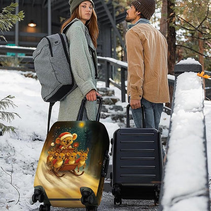 ANNA QUEEN Christmas Koala Luggage Cover, Cute Santa Koala with Reindeer Suitcase Protector, Washable Stretchable Travel Sleeve for 32-34 Inch Luggage