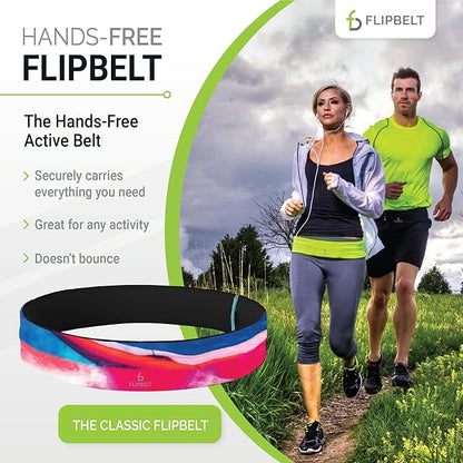 FlipBelt Classic Running Belt, Running Fanny Pack for Women and Men, USA Company