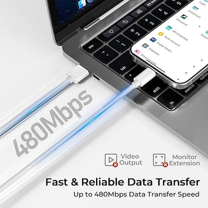 Basesailor USB Type C Charger Cable 10FT 2Pack,Nylon Charging Cord for iPhone 17 16 Pro Max,Samsung Galaxy Z Fold 5,Note 20,Tab S10 S10E 10E FE S23 S22 S21 23 Plus Ultra,A52 A54,Google Pixel 7 6 XL