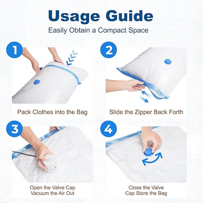 HOUSE DAY 10 Medium Vacuum Seal Bags For Clothing Travel, 80% Space Saving Travel Vacuum Bags with Electric Pump, Vacuum Storage Bags For Clothes, Blankets, Moving, Camping, Toys, Reusable & Durable