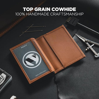 VULKIT Card Holder Wallet with Double ID Windows RFID Blocking Pop Up Wallet Minimalist Design for 12 Cards