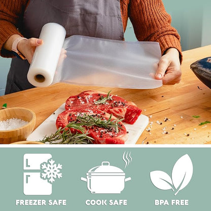 Avid Armor Vacuum Sealer Bags & Rolls – Heavy Duty, BPA-Free, Pre-Cut & Custom-Sized for Food Storage, Meal Prep & Sous Vide – 20 Pint, 30 Quart, 2 Rolls (11"x20ft), 1 Roll (8"x20ft)