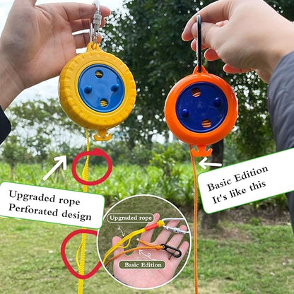 Travel Clothesline, 26 Feet Portable Clothesline,Clothes Line Outdoors,Travel Hotel Camping 、Cruise Ship、 Backyard 、Outdoor/Indoor,Fv Clothesline,with Windproof Hanging Hole(1 Piece)