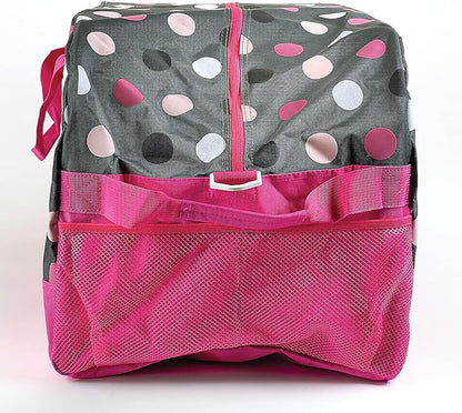 Lillian Vernon Personalized Duffel Bag for Kids, Roomy Pink Multi Dots Weekender With Front & Side Compartment, Customizable Girls Sports & Travel Bags With Custom Name, 13" x 15" x 30" W