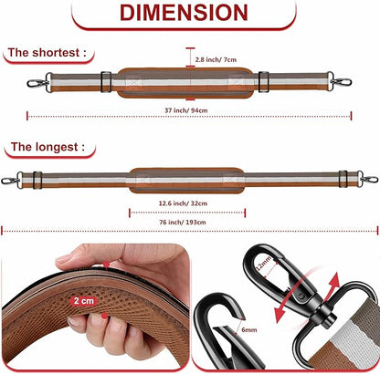 ZINZ Ultra-Thick Fixed Pad Shoulder Strap 76-inch Universal Bag Strap with Breathable Cushion and Dual Balanced Adjustable Buckles for Laptop Bag Luggage Messenger Bag Crossbody etc -Stripe-YWG