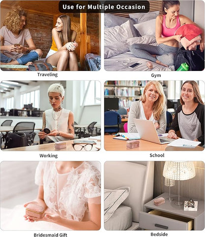 TAIMY Mini Jewelry Travel Case, Velvet Small Travel Jewelry Box, Portable Jewelry Travel Organizer Box for Rings Earrings Necklaces, Gifts for Women Girls(Mint)