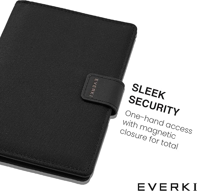 EVERKI RFID Passport Wallet - RFID Passport Holder for Travel, Slim RFID Blocking Pass Port Case Cover & Protector, Cute Pass Port Holder for Men & Women, Travel Essentials Gift for Travelers, Black