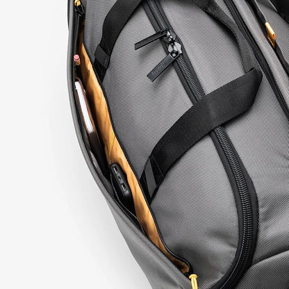 Halfday Convertible 2-in-1 Premium Garment Duffel Weekender Bag 45L | Wrinkle-Free Travel, Hanging Suit Compartment, Shoe Pockets, Trolley Sleeve. Balistic Nylon Carry-On, Ash