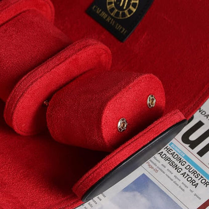 Genuine Napa Leather Watch Roll Travel Case for 3 Watches - Travel Watch Rolls and Leather Watch Display Cases with Velvet Interior - Watch Storage Organizer Men's