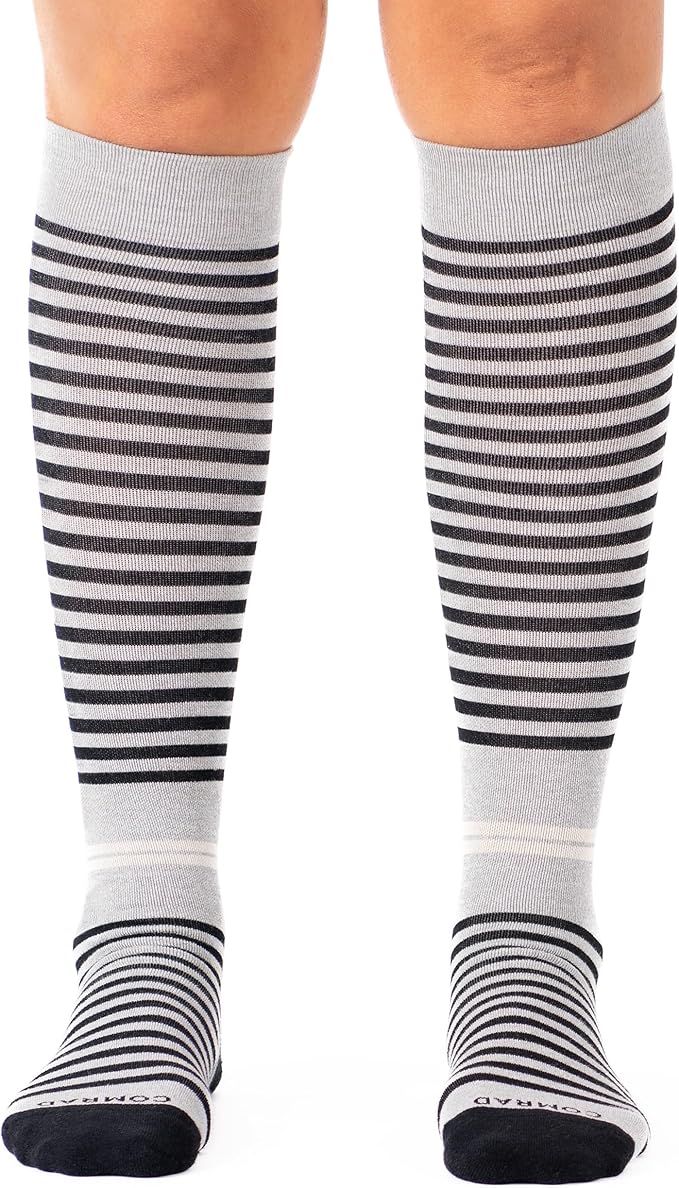 Comrad CloudCotton Knee High Socks - 15-20mmHg Graduated Compression Socks - Combed Cotton Support Socks