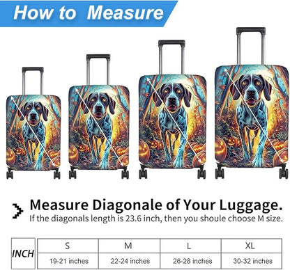 Luggage Cover Protector for 26-28 Inch Suitcases, TSA Approved Elastic Travel Suitcase Covers, Anti-Scratch Washable Luggage Sleeve for Carry On & Checked Bags, Shorthaired Pointer