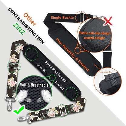 Shoulder Strap, ZINZ 57" Padded Adjustable Shoulder Bag Straps Replacement for Bags with D-Ring (LR02O01)