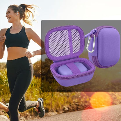 co2CREA Hard Case for Beats Powerbeats Pro 2 with Carabiner Clip, Shockproof Earbuds Storage Box – Protective Travel Cover for Powerbeats Pro 2 Wireless Bluetooth Earbuds (Hyper Purple Case)