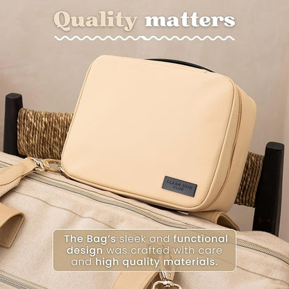 CLEAN SKIN CLUB Clean Towels XL Dedicated Travel Cosmetic Makeup Bag, Portable Large Capacity Beauty Toiletry Water Resistant Organizer Case with Dividers, Zipped Compartments