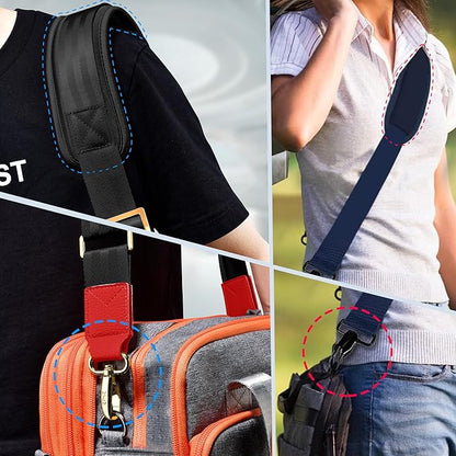 ZINZ 60" Universal Bag Strap with Ultra-thick Fixed Breathable Pad Adjustable Heavy-duty Shoulder Strap for Laptop bag Crossbody Luggage Gym Bag Camera Bag and more -Black Red