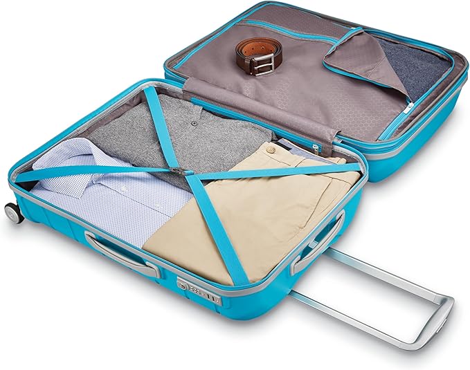 Samsonite Freeform Hardside Carry-On Luggage with Spinner Wheels - Hardshell Suitcase - TSA, Airline-Approved - Expandable Hard Shell, Smooth Rolling Wheels for Lightweight Travel - Ocean Blue