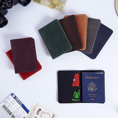 INCARNE US Leather Passport Holder for Travel - Passport Case - Passport Wallet for Men - Passport Cover for Women Sleeve Protector - Travel Essentials Vacation Luggage Travel Gifts - Vintage Black