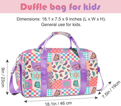 RLGPBON Gym Bag for Kids, Duffel Bag for Girls and Boys Sports, Gyms and Weekend Getaway, Waterproof Dufflebag with Shoe and Wet Clothes Compartment
