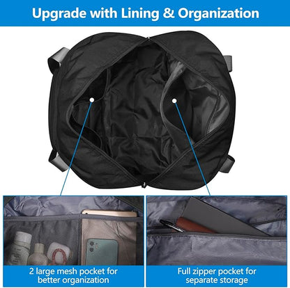 For Allegaint Airlines Personal Item Bag 17.7x12.6x6.3 Foldable Travel Duffel Bag Underseat Carry-on Luggage for Women and men 25L(Black)