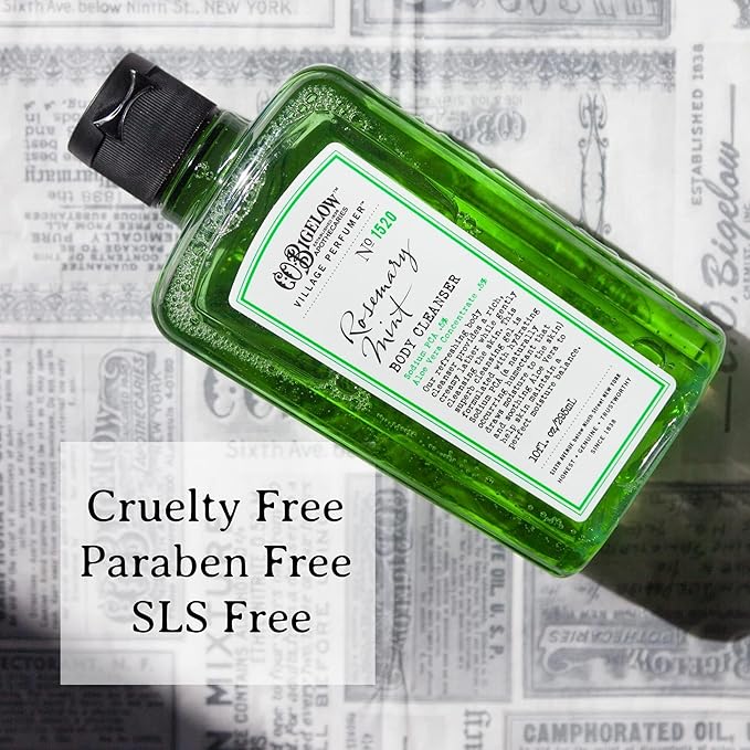 C.O. Bigelow Rosemary Mint Apothecary Duo Skin Care Gift Set, Body Wash & Body Lotion, Liquid Soap & Moisturizing Lotion, Set of 2, 10 Fl Oz