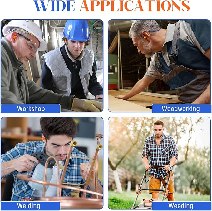 500 Pairs Corded Ear Plugs Bulk 25dB NRR Reusable Silicone Ear Plug with String Individually Wrapped Earplugs for Sleeping Noise Reduction Hearing Protection Shooting Construction Work