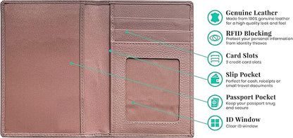 Personalized Monogrammed Blush Leather RFID Passport Wallet