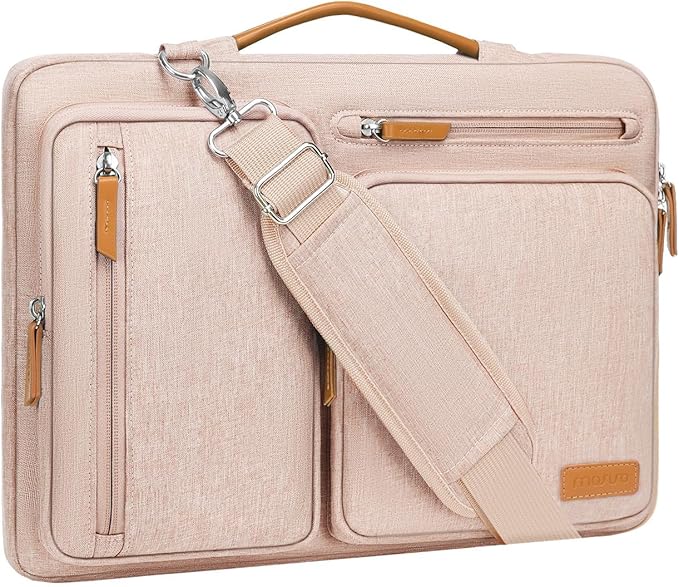MOSISO 360 Protective Laptop Shoulder Bag,13 inch Computer Bags Compatible with MacBook Air M4 M3 M2 M1 2025-2018/Pro 13 2025-2016,Side Open Messenger Bag with 4 Zipper Pockets, Khaki