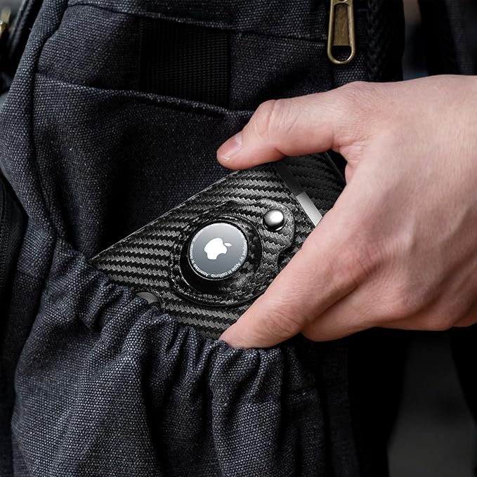 furid Airtag Wallet For Men - Smart Apple Air Tag Wallet with Airtag Holder, Rfid Pop Up Slim Minimalist Wallets,Gifts Boxed