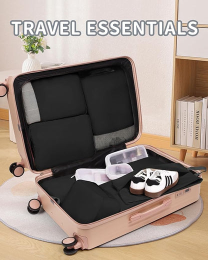 Compression Packing Cubes 11 Set - Expandable Suitcase Organizers, Luggage Bags for Travel Essentials - Black