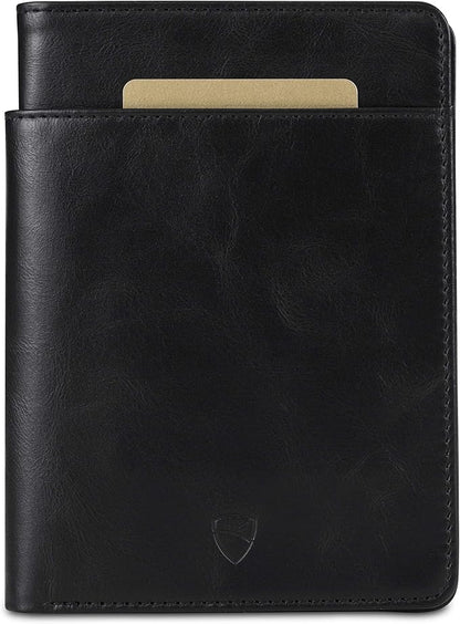 Vaultskin Leather Passport Holder, Slim RFID Blocking Travel Wallet for Men and Women, Fits Passport, Credit Cards, ID, Cash, Passport Cover Ideal Travel Accessories with Gift Box (Kensington)
