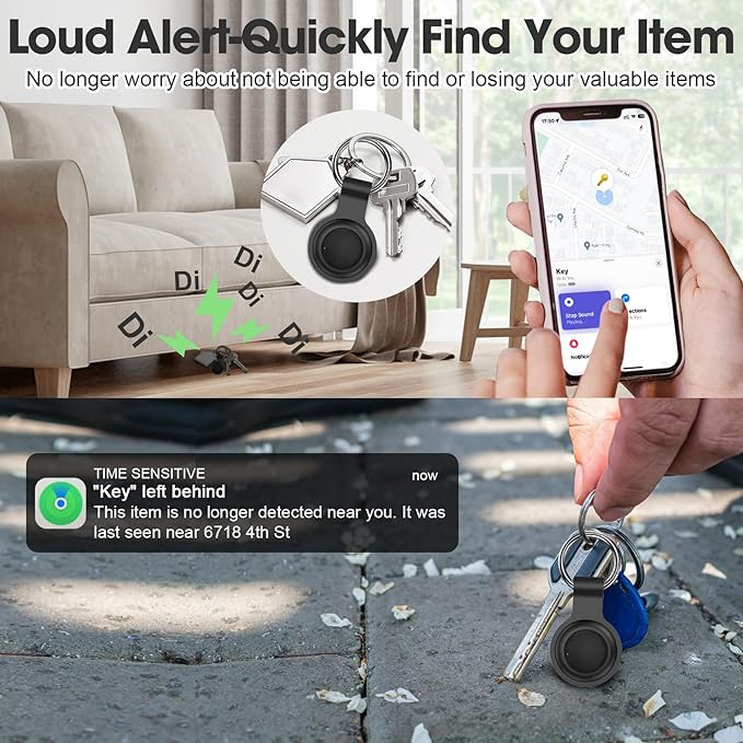Air Tracker Tags-4 Pack Android or iOS, Apple & Android Tracker Tags, Bluetooth Tracker Smart Tag Works with Google'S Find Hub and Apple Find My App, Key Locator Wallet Finder with Sound