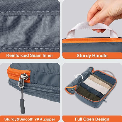 Cipway Compression Packing Cubes, Lightweight Travel Luggage Organizers with Shoe Bag, Toiletry Bag & Laundry Bag, Travel Essentials for Carry on Suitcase (8 Piece,Gray)