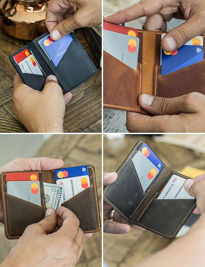 Handcrafted Genuine Leather Wallets, Minimalist Cardholders, and Passport Covers, Handmade Gift