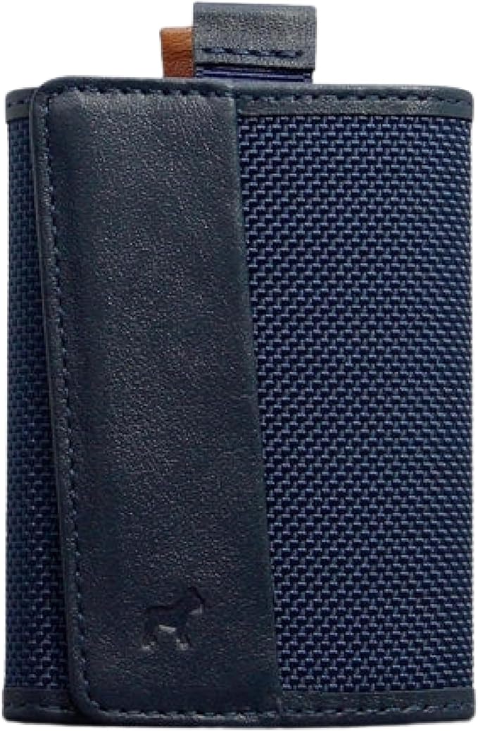 The Frenchie Co. - Speed Wallet Mini - Mini Front Pocket Wallet - Ultra-Slim RFID Blocking Card Holder with Quick-Access Pull Tab - Ballistic Nylon and Full-Grain Italian Leather