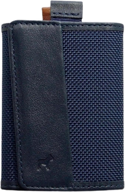 The Frenchie Co. - Speed Wallet Mini - Mini Front Pocket Wallet - Ultra-Slim RFID Blocking Card Holder with Quick-Access Pull Tab - Ballistic Nylon and Full-Grain Italian Leather