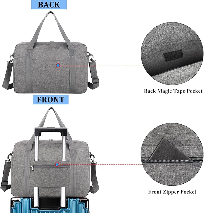 For Spirit Airlines Personal Item Bag 18x14x8 with Wet Pocket Foldable Travel Duffel Bag Underseat Carry on for Men & Women