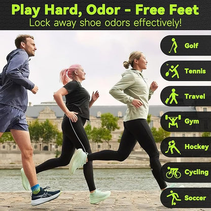 2 Pack Smell Proof Shoe Bags for Travel, Water-Resistant Odor Absorbing Cleat Shoe Organizer with Zipper | Sports Shoe Pouch for Soccer, Golf, Gym, Tennis, Baseball, Running