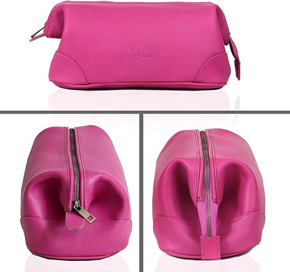 HLC Leather Toiletry Bag - Best Gift for Men - Premium Genuine Leather Dopp Kit Shaving Kit Organizer Travel Kit Pouch Bag - Large Size