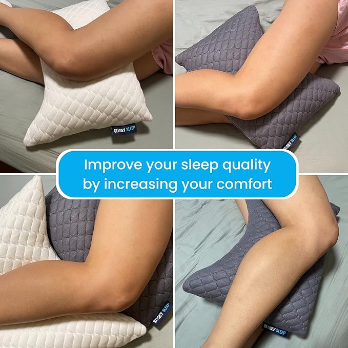 Sidney Sleep Mini Travel Size Neck Pillow - Knee, Back Lumbar and Support - Small Curved Pillow - 14 x 19 Inches - Adjustable Loft - Washable - Drawstring Backpack Included (White)