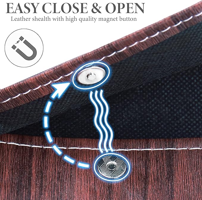 Pill Organizer,LIZIMANDU Weekly Travel Pill Case Box Medication Reminder Daily AM PM, Day Night 7 Compartments,for 4 Times A Day, 7 Days a Week-Includes Leather PU Carrying Case(1-Wood-Light Brown)