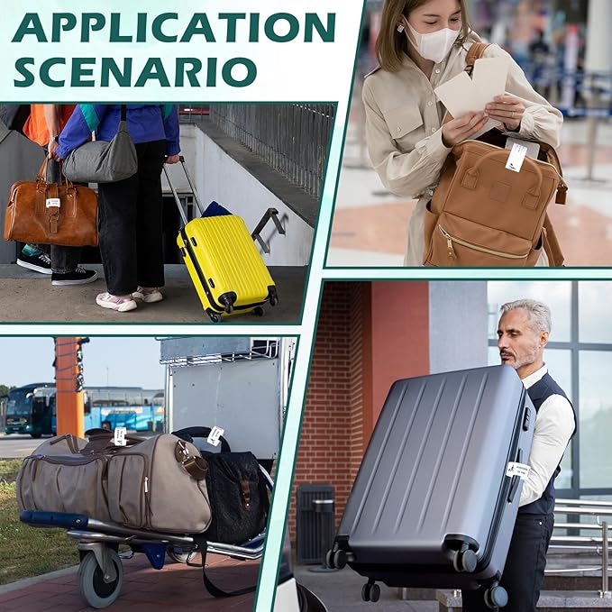 2000 Pcs Paper Hotel Luggage Tags with Transfer Tape On Back Luggage Tags Bulk Blue Baggage Claim Check Tags Serial Numbering Claim Ticket Baggage Identification for Suitcase Motel Bag Storage